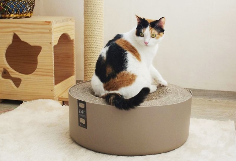KOGONGCAT猫抓床-多功能猫床(棕杏灰) - 床垫/笼子 - 纸 卡其色
