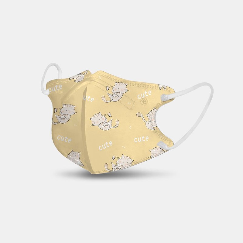 Sofara舒芙氧 幼童3D立体医疗口罩-捣蛋猫款 (30入) - 口罩 - 其他材质 黄色