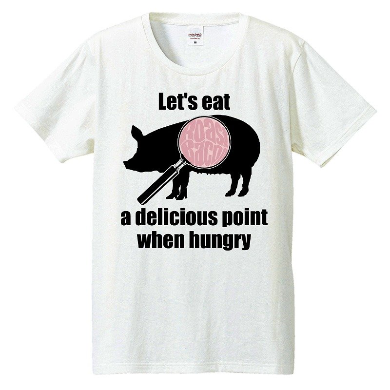 Tシャツ / Delicious points (豚) - 男装上衣/T 恤 - 棉．麻 白色