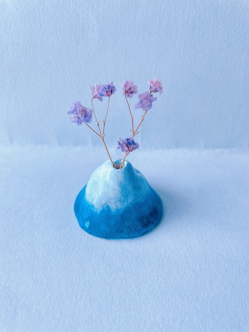 富士山陶瓷小花瓶 /线香座 - 摆饰 - 瓷 蓝色