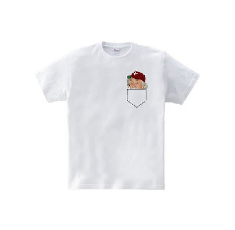 アインシュタインポケット（5.6oz Tシャツ） - 中性连帽卫衣/T 恤 - 棉．麻 白色