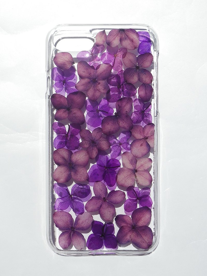 Anny's workshop手作押花手机保护壳，适用于 iPhone 7，绣球花系列 (纯粹紫) - 手机壳/手机套 - 塑料 紫色