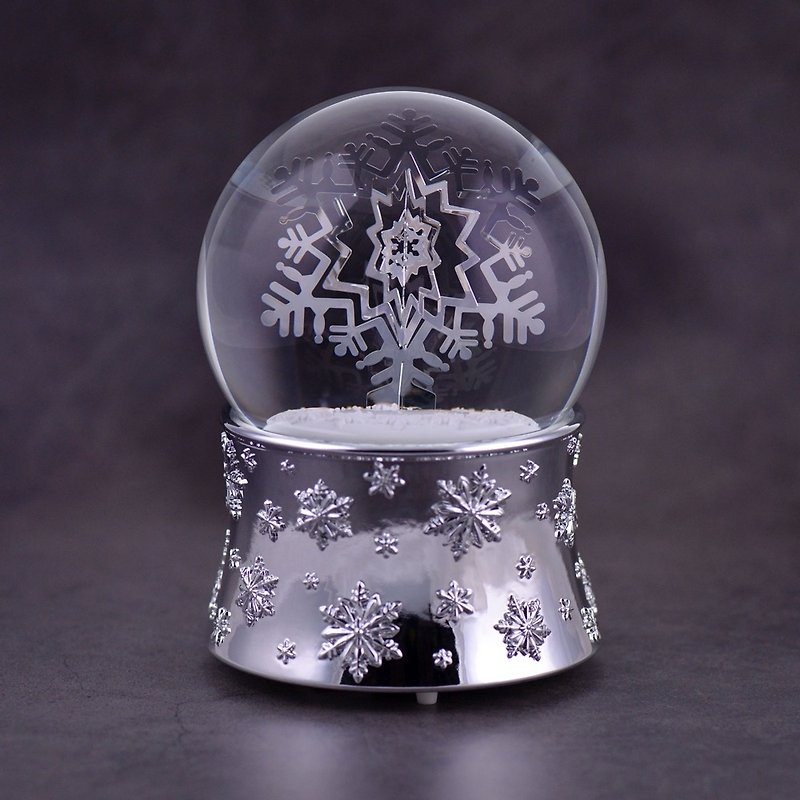 银白色乐曲 生日 情人节 圣诞交换礼物 水晶球音乐盒 居家摆饰 - 摆饰 - 玻璃 