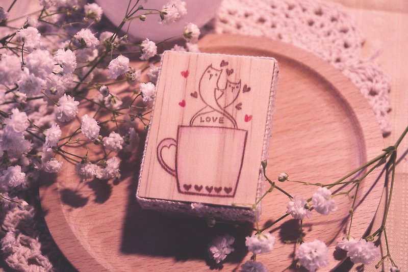 情人节特辑-爱情密码系列手刻章_猫猫焦糖Latte - 印章/印台 - 橡胶 粉红色