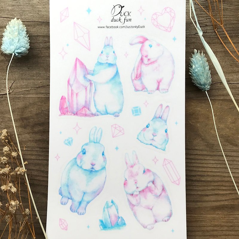 宝石兔兔 贴纸 - 贴纸 - 塑料 粉红色