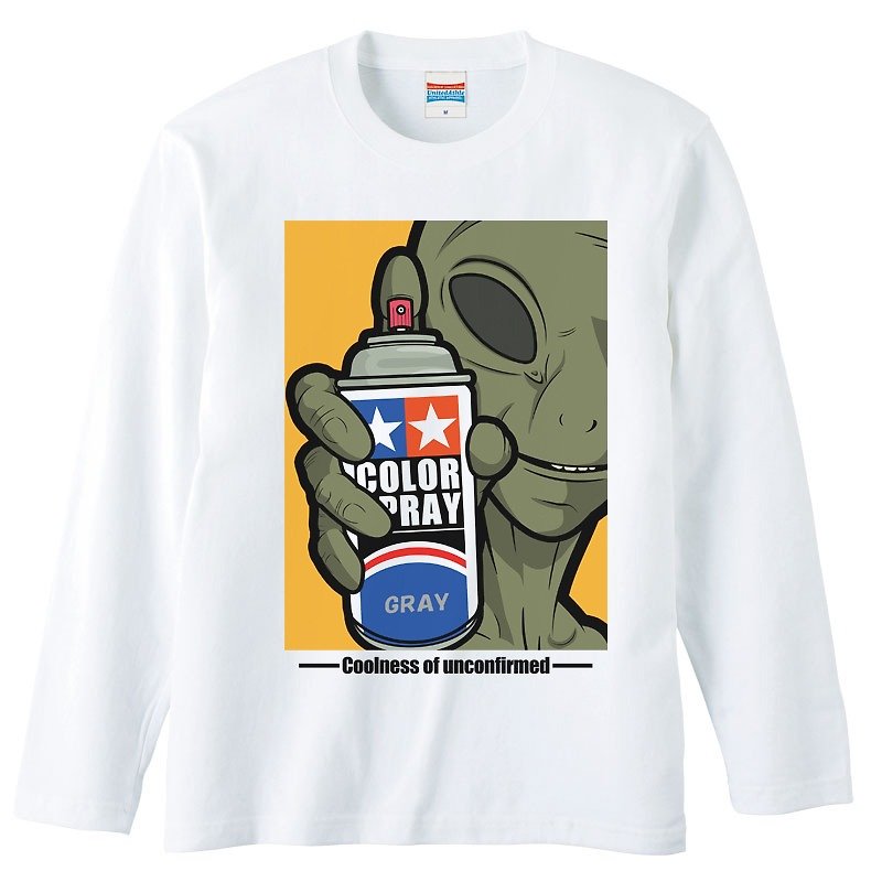 ロングスリーブTシャツ / alien StreetArt - 男装上衣/T 恤 - 棉．麻 白色