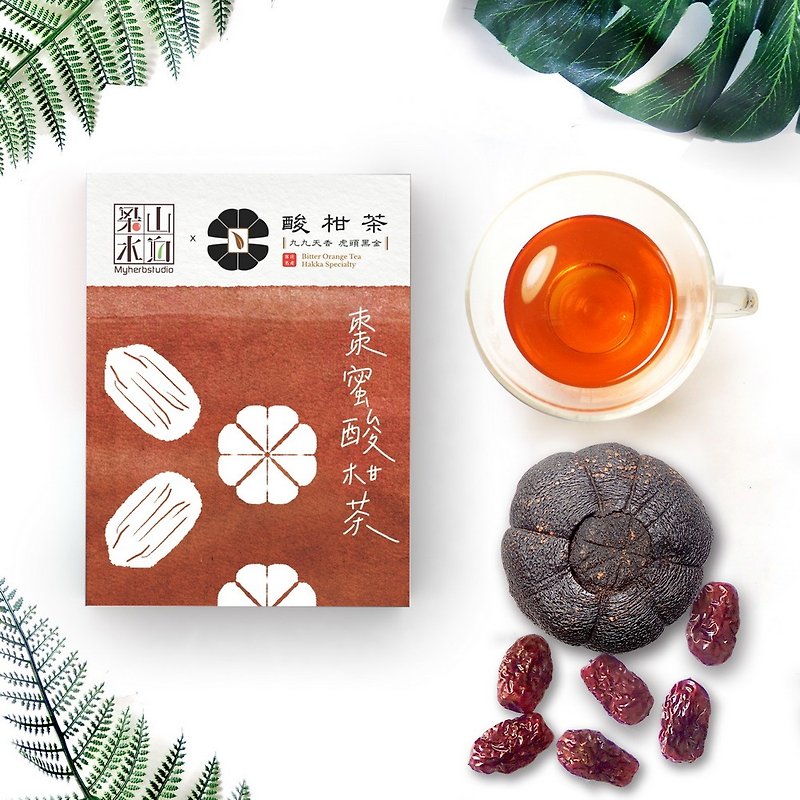 【梁山水泊】枣蜜酸柑茶 (新包装_猫里黑金巾版 6入/盒) - 茶 - 新鲜食材 橘色