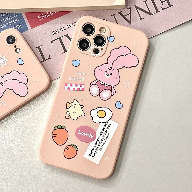 可爱的 Rumi iPhone Galaxy 硅胶保护壳 - 手机壳/手机套 - 硅胶 粉红色