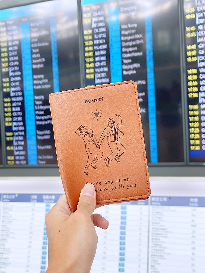 人像图案订制旅行护照套| 同款两个有优惠价 6款颜色及免费加句子 - 护照夹/护照套 - 人造皮革 