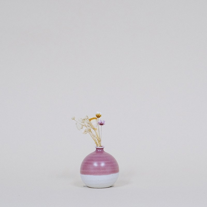 手工陶瓷迷你花器 - 樱花粉 - 花瓶/陶器 - 瓷 粉红色