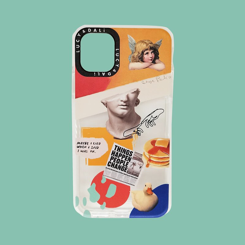 iphone苹果防摔手机壳油画雕塑天使复古拼贴 iPhone 13 11 12 pro - 手机壳/手机套 - 其他材质 多色