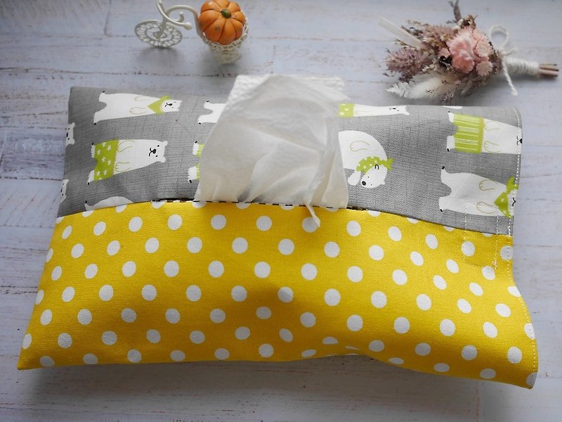 北极熊 面纸套 卫生纸套 - 收纳用品 - 棉．麻 黄色