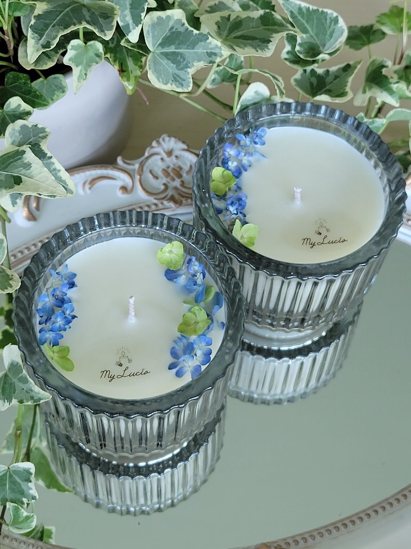 花草精油蜡烛 (180ml) - 蜡烛/烛台 - 蜡 蓝色