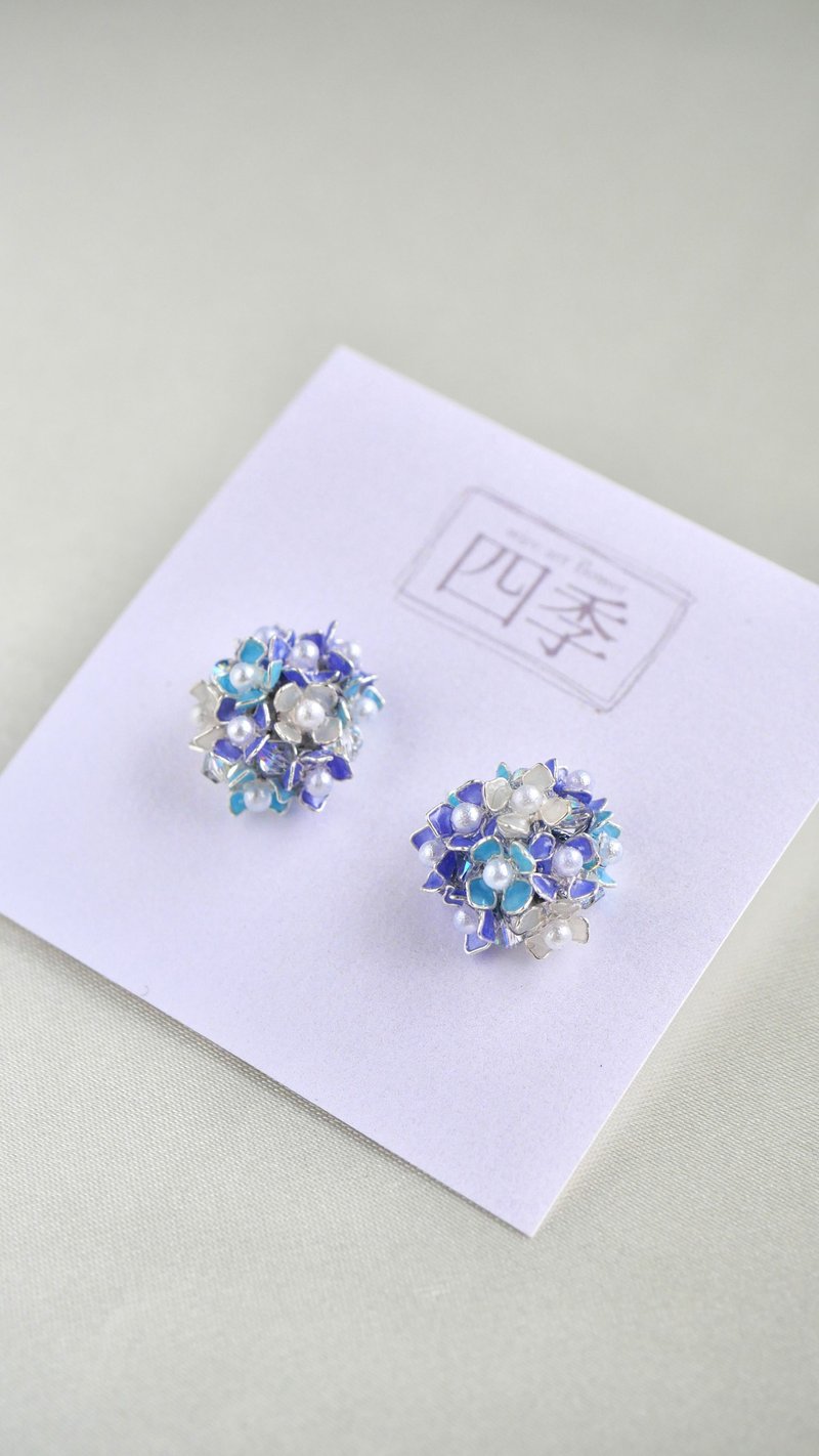 一粒紫陽花　ピアス/イヤリング - 耳环/耳夹 - 其他材质 蓝色