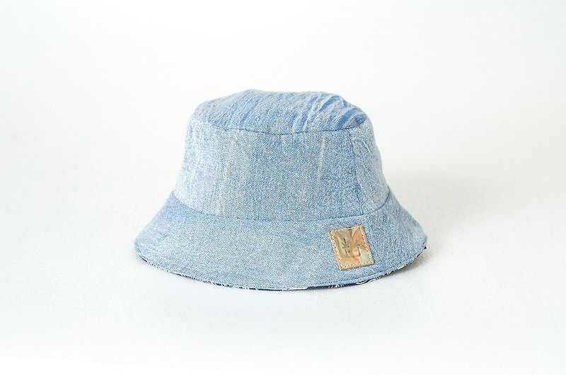 苦苦两面戴渔夫帽-素色/短帽身版 - 帽子 - 棉．麻 蓝色