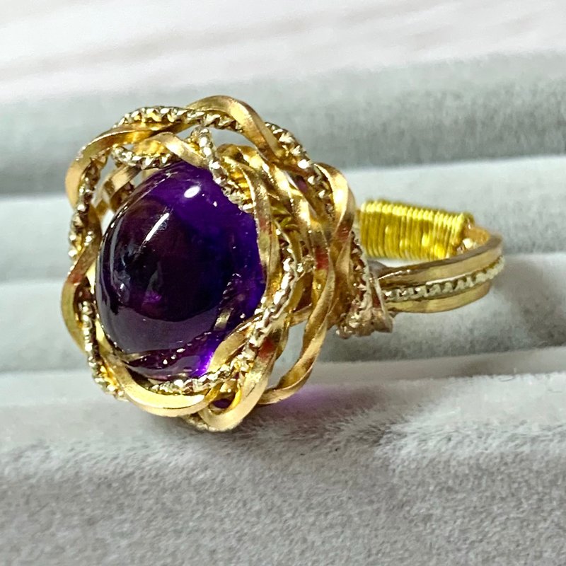 リング ワイヤーラッピング アメジスト - 戒指 - 半宝石 紫色