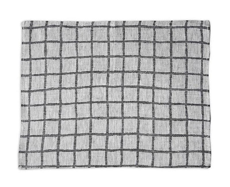 北欧风设计师款 – 方格桌垫(黑) Rutig Place Mat, Black - 餐垫/桌巾 - 棉．麻 灰色