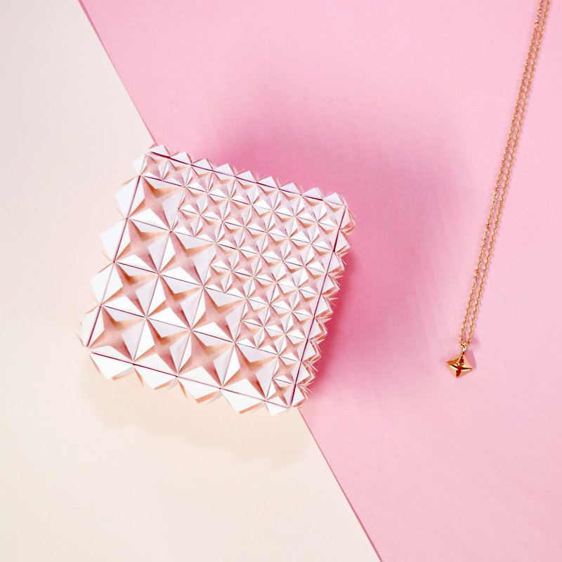 精致手工折纸艺术粉红珍珠白色钻石首饰盒 - 其他 - 纸 粉红色