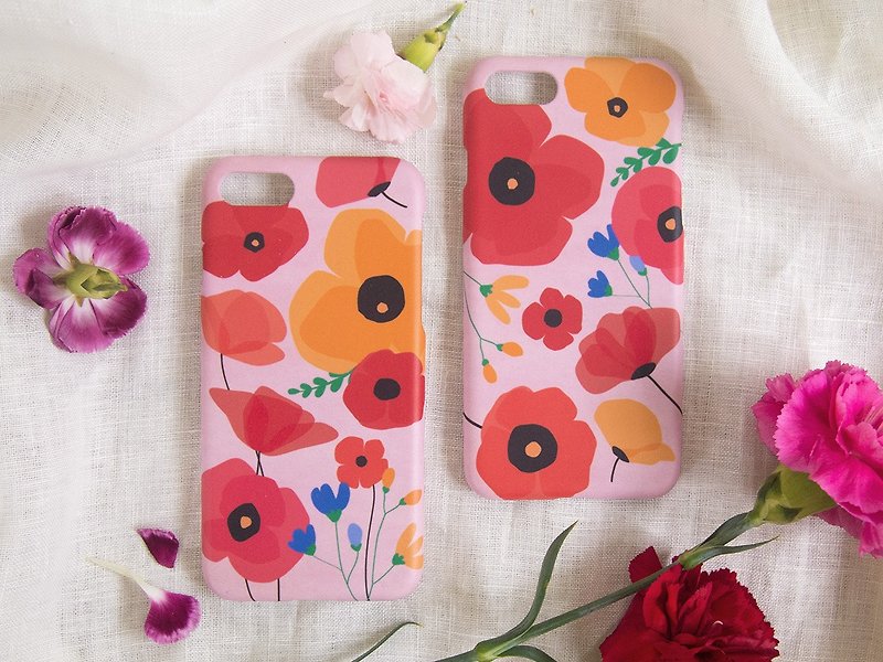 鲜花 iPhone 壳手机壳 เคสไอโฟนดอกไม้ - 手机壳/手机套 - 塑料 红色