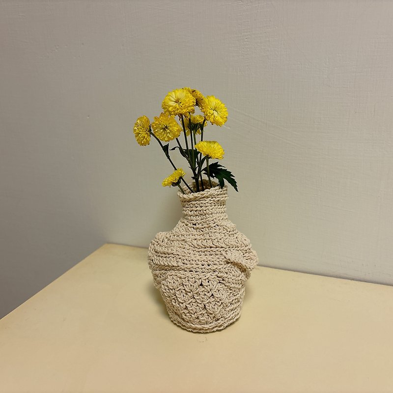 白棉手织花器  chaotic创作系列 - 花瓶/陶器 - 棉．麻 白色