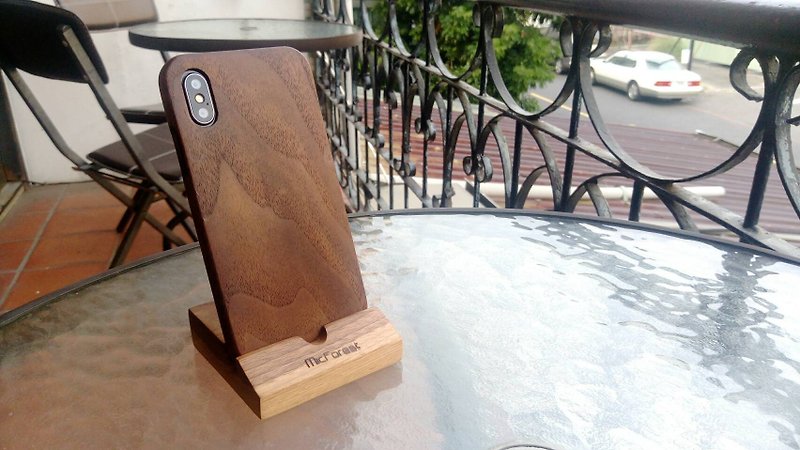 首发 iPhone X 原木手机壳--胡桃木（加赠手机座 *1 ） - 手机壳/手机套 - 木头 咖啡色