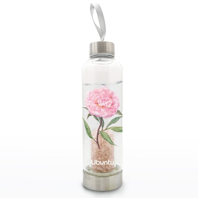 UBUNTU 水晶水瓶 | 幸运之花 | 牡丹盛放 | 让水回到 最原始的状 - 水壶/水瓶 - 玻璃 粉红色