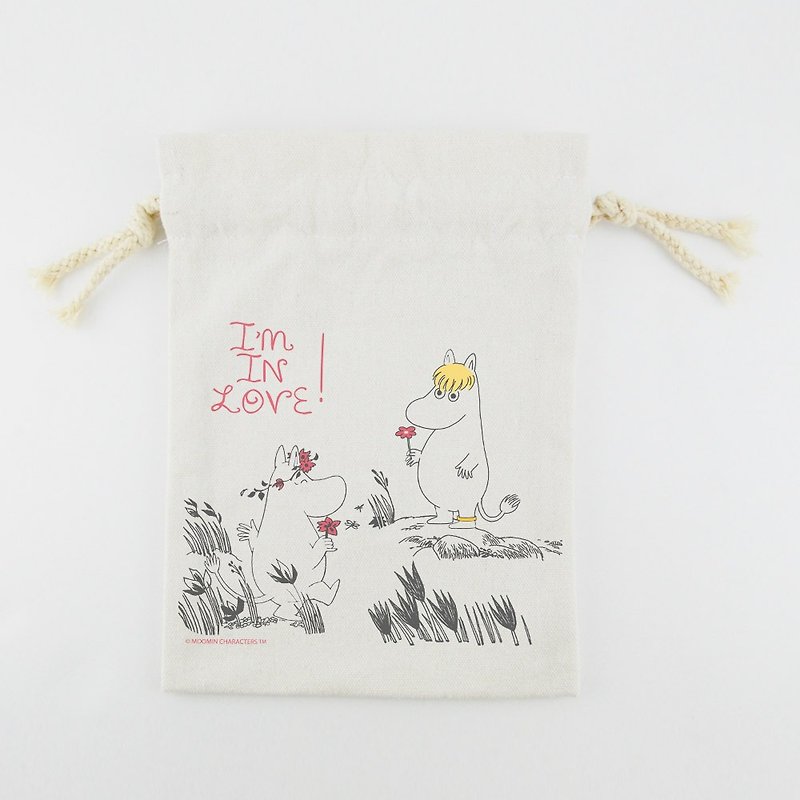Moomin噜噜米授权 - 束口袋(小)【献上我的爱】 - 其他 - 棉．麻 红色