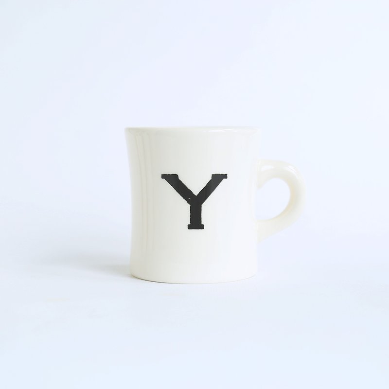 UN CAFE 字母马克杯 300ml - 咖啡杯/马克杯 - 瓷 白色