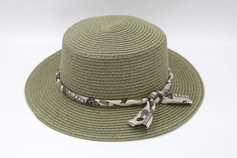 【纸布家】小礼帽(军绿色)纸线编织 - 帽子 - 纸 绿色