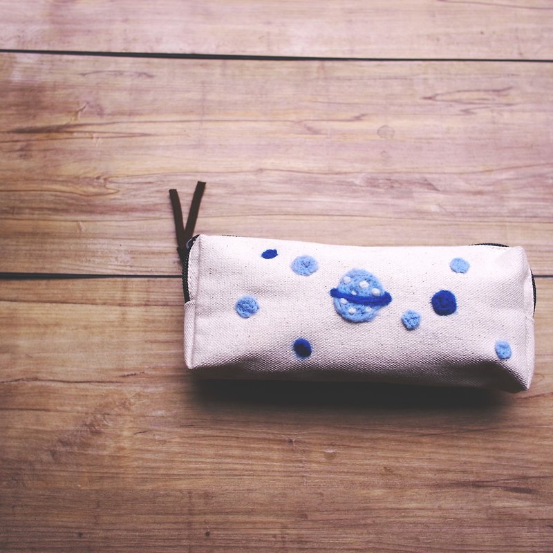 小星球羊毛毡 胚布笔袋 - 铅笔盒/笔袋 - 其他材质 蓝色