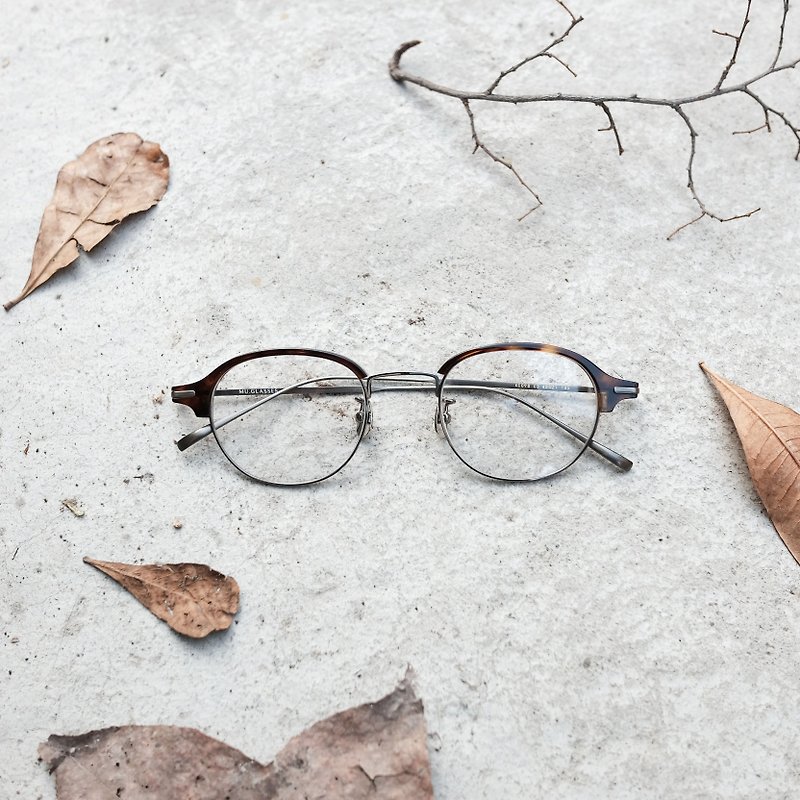【目目商行】新款 轻量金属眉框 玳瑁 - 眼镜/眼镜框 - 其他金属 咖啡色