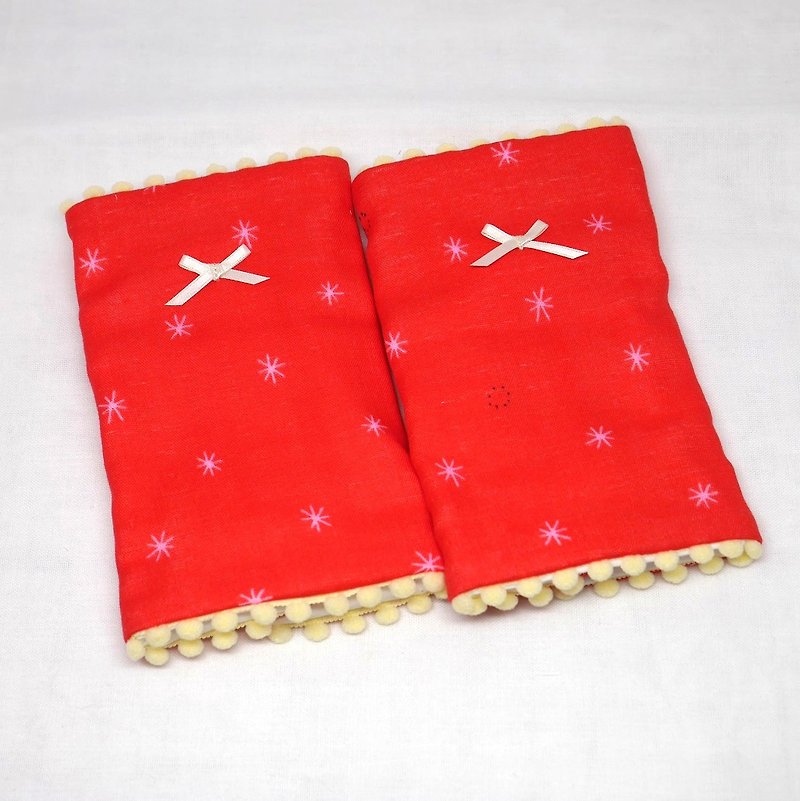 Japanese Handmade 8-layer-gauze droop sucking pads - 围嘴/口水巾 - 纸 红色