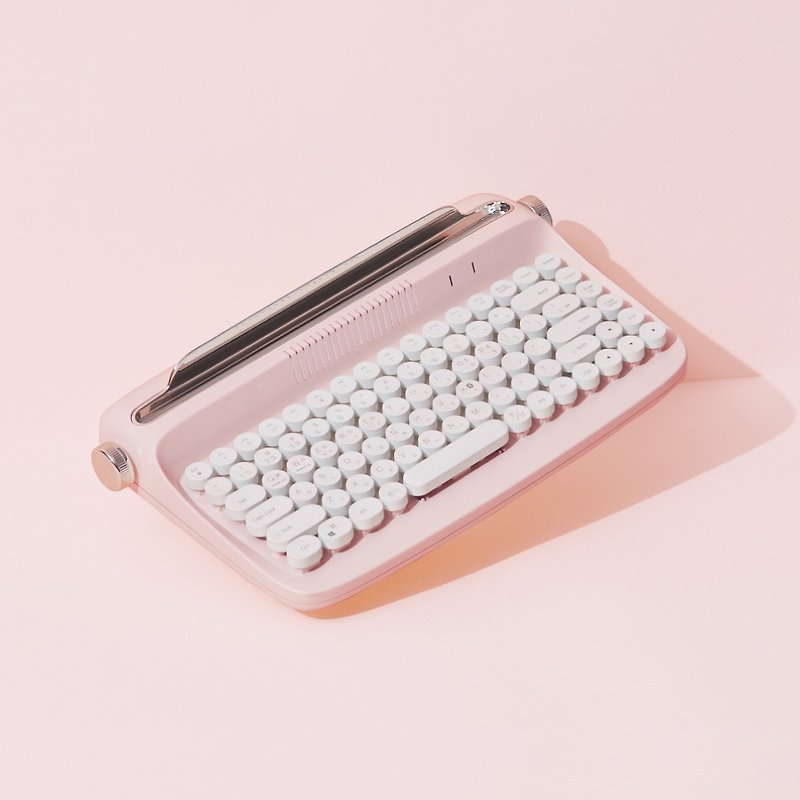 actto 复古打字机无线蓝牙键盘 - 玫瑰粉 - 迷你款 - 电脑配件 - 其他材质 