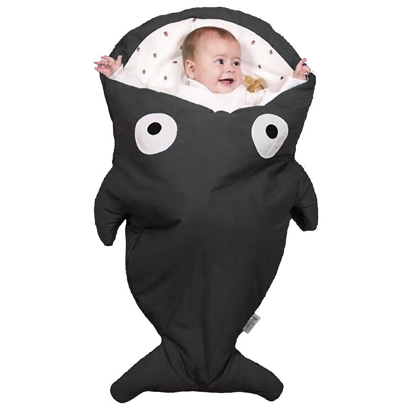 【西班牙制】鲨鱼咬一口BabyBites纯棉婴幼儿多功能睡袋-轻量版 - 满月礼盒 - 棉．麻 灰色