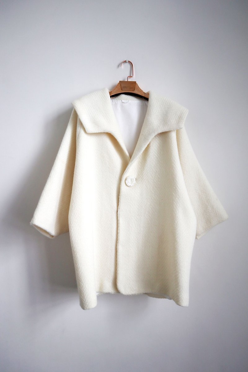 南瓜Vintage。古着日式大衣外套 - 女装休闲/机能外套 - 羊毛 白色