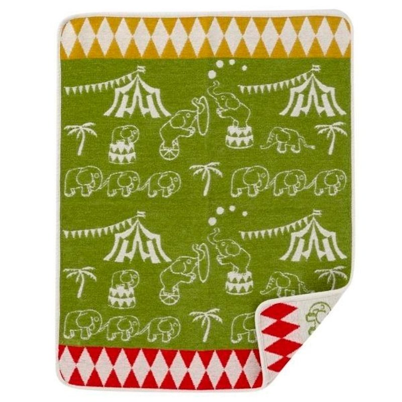 宝宝毯/弥月礼 瑞典Klippan有机棉毯--大象马戏团(清新绿) - 被子/毛毯 - 棉．麻 绿色