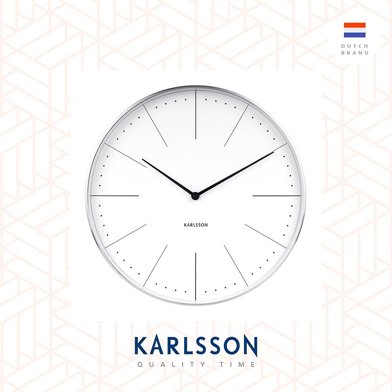 Karlsson 37.5cm wall clock Normann station white - 时钟/闹钟 - 其他金属 白色