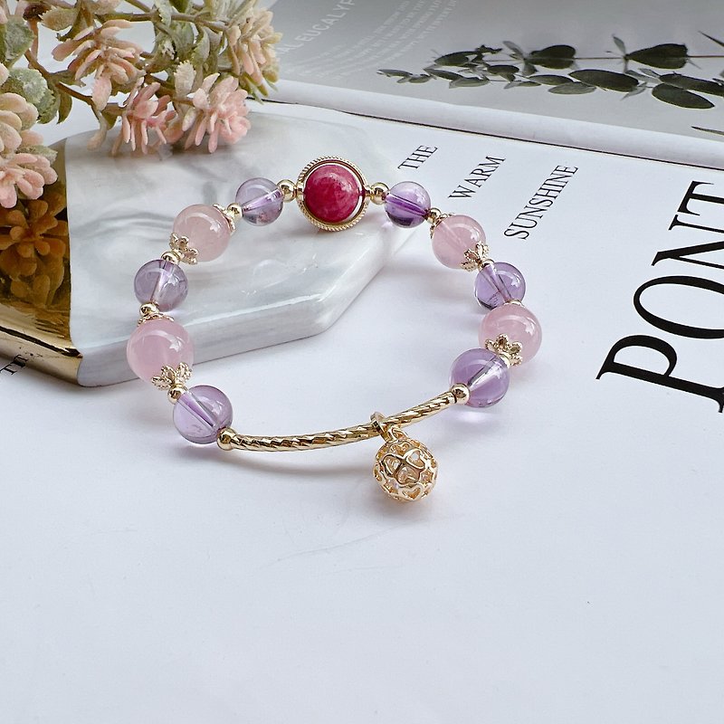 粉水晶 | 蔷薇辉石 | 紫水晶 | 定制化手链 - 手链/手环 - 水晶 