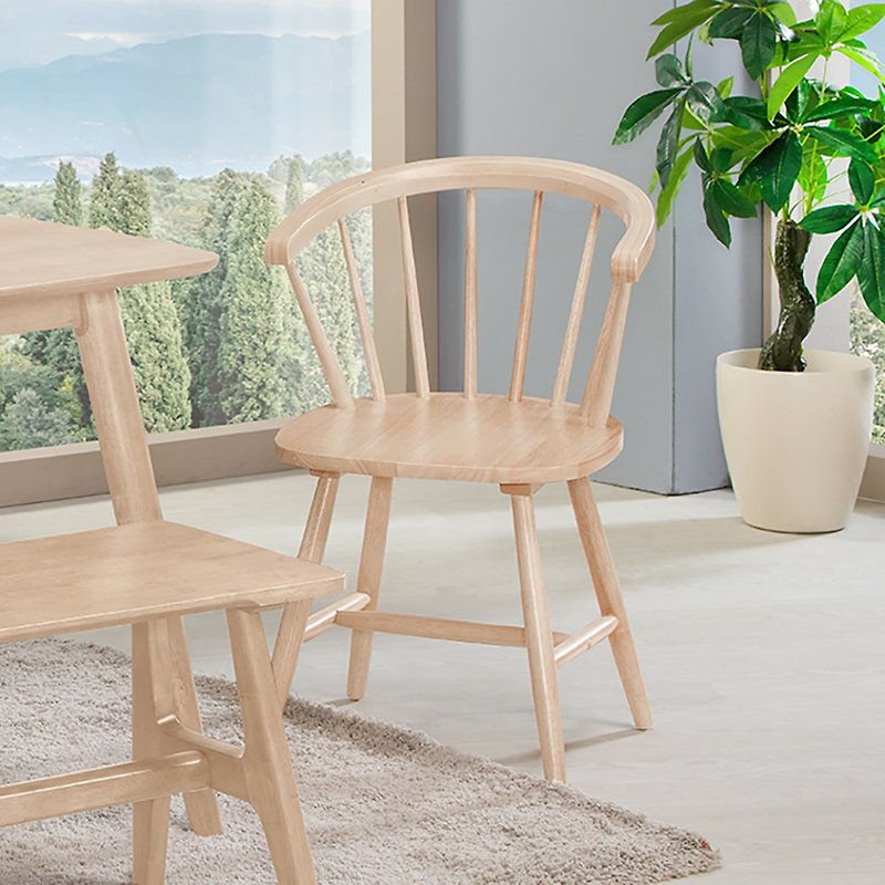实木餐椅 洗白/原木/浅胡桃 (文森)居家布置 - 椅子/沙发 - 木头 多色