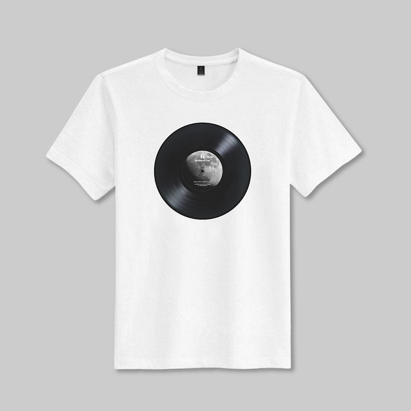 耳机狗经典 月球x黑胶 唱片纯棉T-shirt 星球系列 - 女装 T 恤 - 棉．麻 