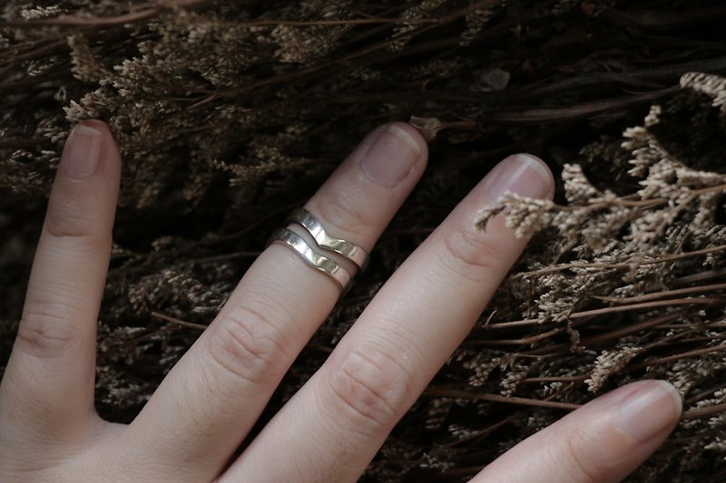 指尖关节戒指最小手工女性女孩银色紧身midi堆叠 - 戒指 - 其他金属 银色