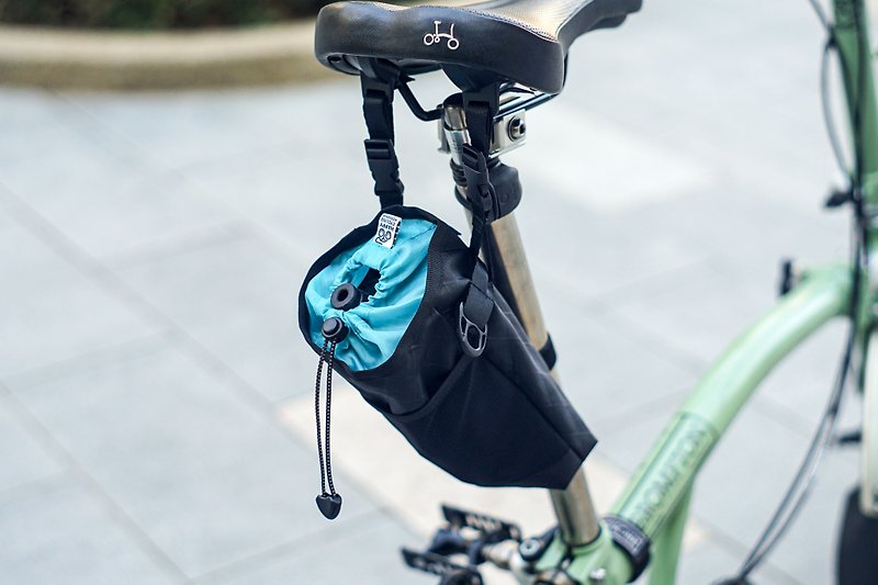 Brompton 两用自行车坐垫包 - X-PAC (美国面料) 黑/土耳其绿 - 自行车/周边 - 防水材质 黑色