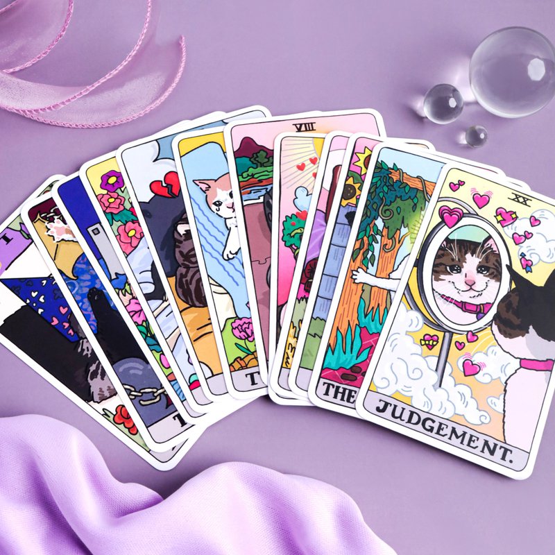 The original cat meme tarot Chonky Goods by Ping Hatta. Studio - 卡片/明信片 - 纸 