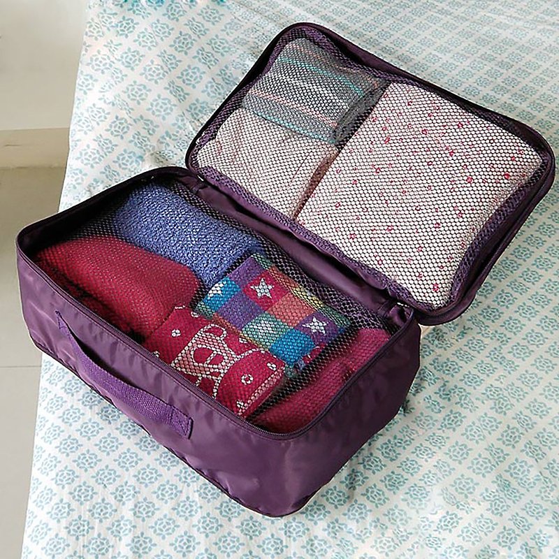 行李箱衣物双层收纳袋 积木堆叠收纳网袋 加厚高丹数 手提旅行袋 - 行李箱/行李箱保护套 - 尼龙 