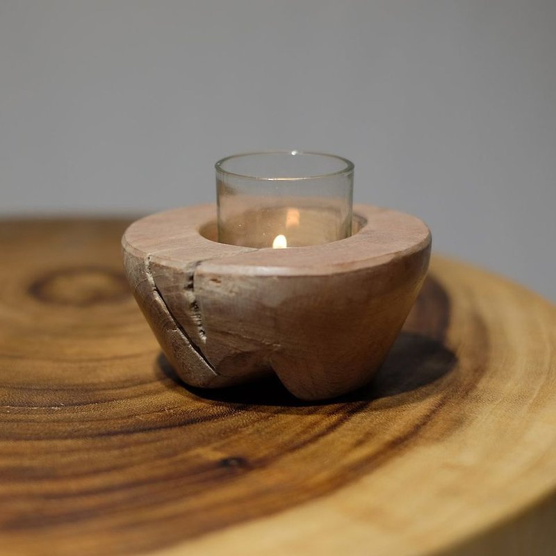 柚木蜡烛台 - 蜡烛/烛台 - 木头 