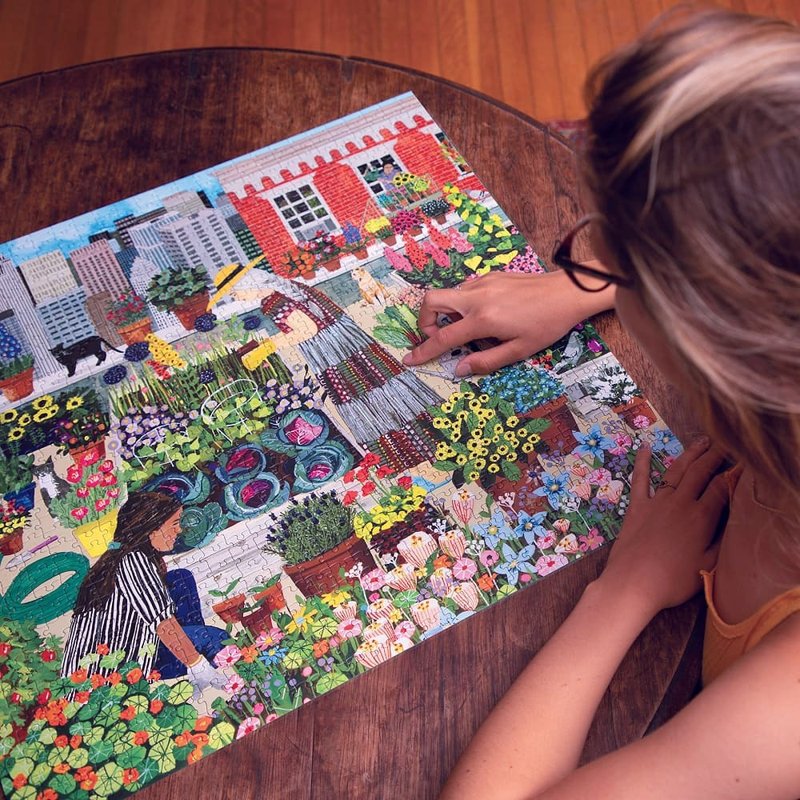 eeBoo 1000片拼图-都市花园 Urban Gardening  1000 Piece Puzzle - 拼图 - 纸 绿色