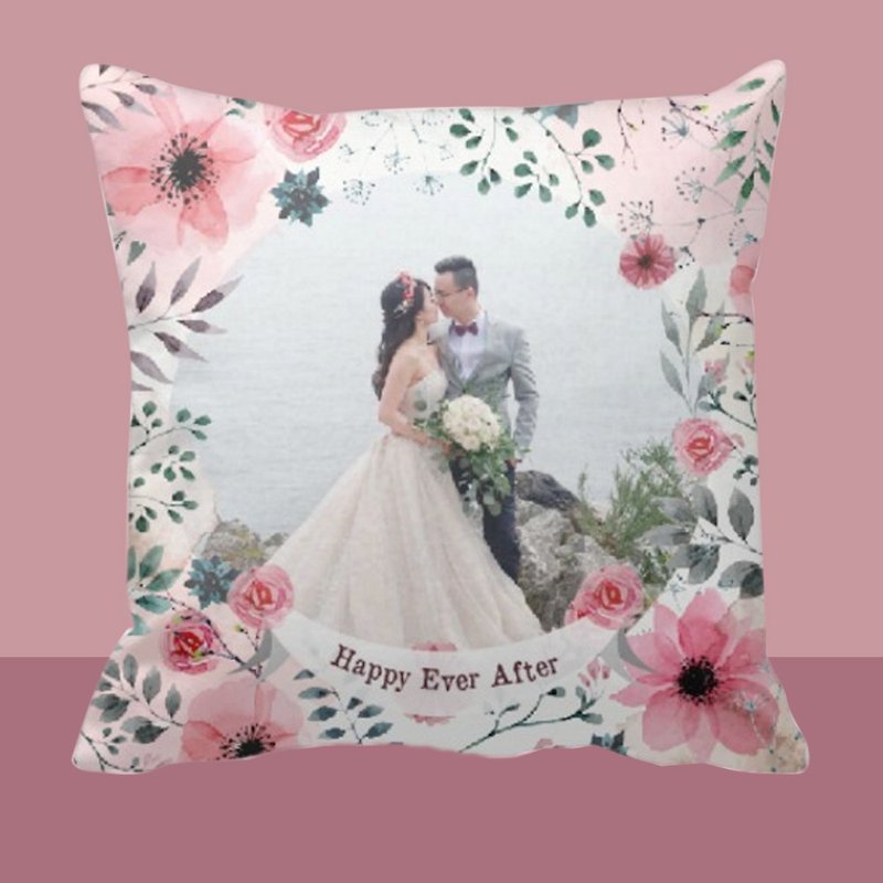 【结婚礼物】定制化抱枕-Pink Flower款式-结婚抱枕 - 枕头/抱枕 - 聚酯纤维 粉红色