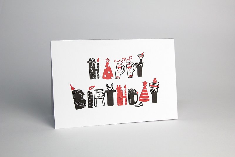 【凸版印刷】卡片-Happy  Birthday(180磅美术纸/信封) /生日卡片 - 卡片/明信片 - 纸 