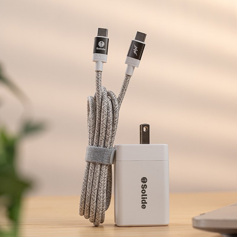 USB-C to USB-C 耐弯折编织传输线 160cm (2色任选) - 充电宝/传输线 - 其他材质 灰色