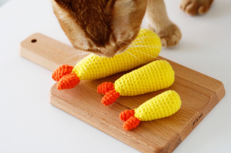 炸虾 手工猫草包 猫玩具 猫咪玩具 猫薄荷玩具 猫草玩具 - 玩具 - 其他材质 黄色